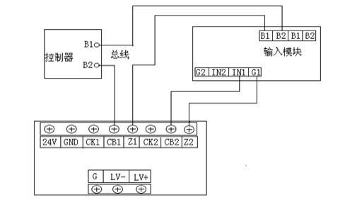 青岛中阳感温电缆接口模块与输入模块连接图
