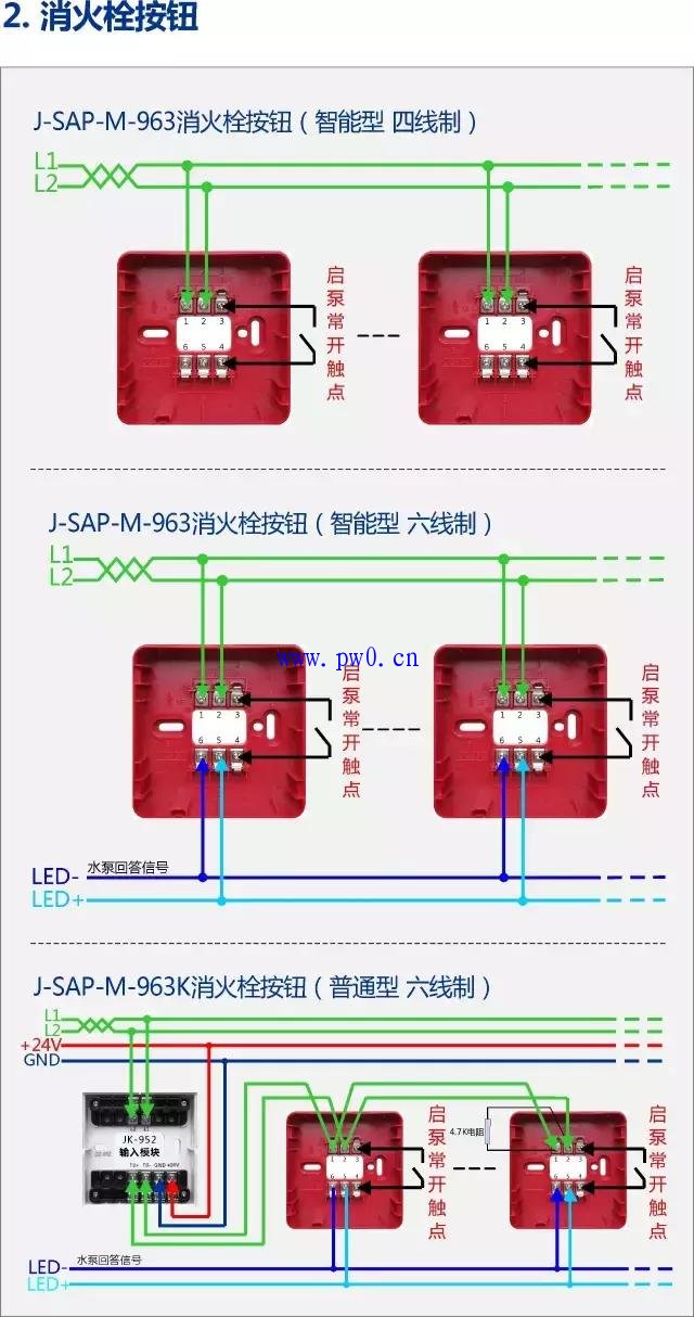 按钮报警器接线图图片