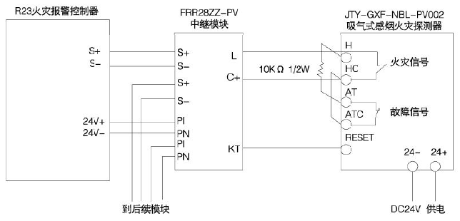 能美FRR28ZZ-PV火报用中继模块接线图