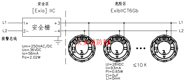 防爆烟感接线图图片